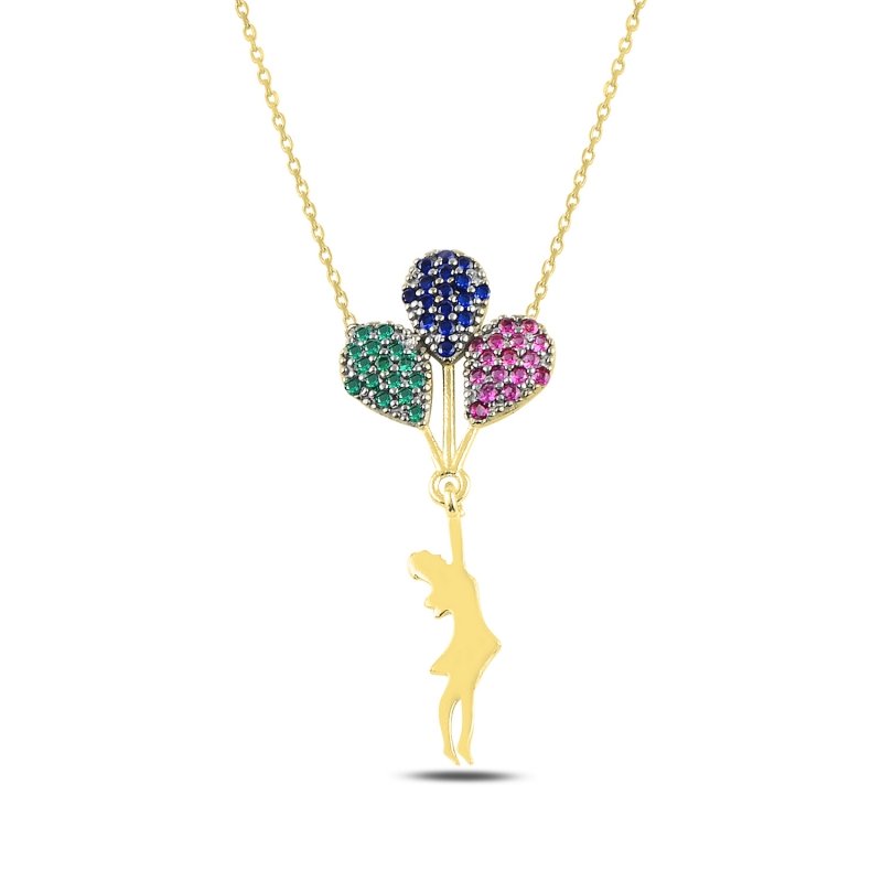 Girl%20with%20Balloon%20CZ%20Necklace-Altın%20kaplama