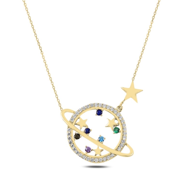 Saturn%20&%20Star%20CZ%20Necklace-Altın%20kaplama