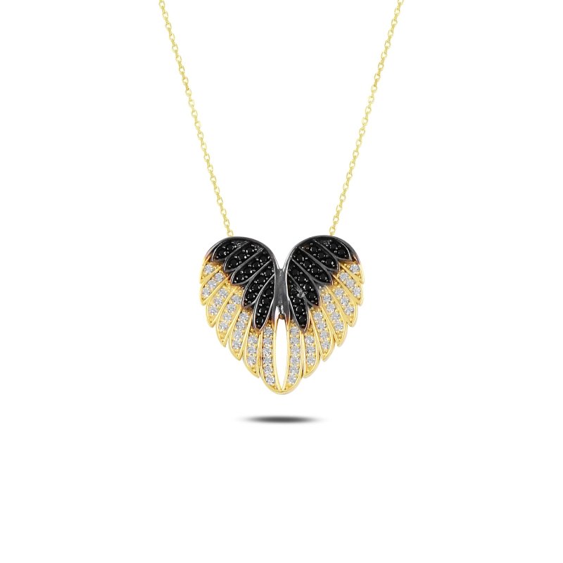 Wings%20in%20Heart%20CZ%20Necklace-Gold%20Plated