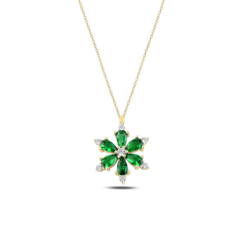 Lotus%20Flower%20Emerald%20CZ%20Necklace-Gold%20Plated