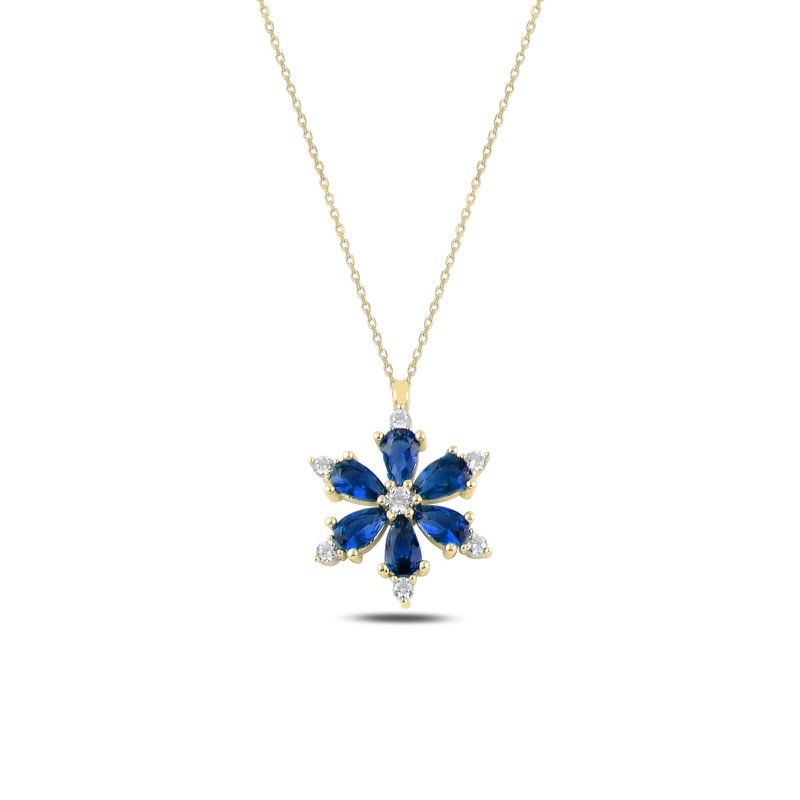 Lotus%20Flower%20Sapphire%20CZ%20Necklace-Gold%20Plated