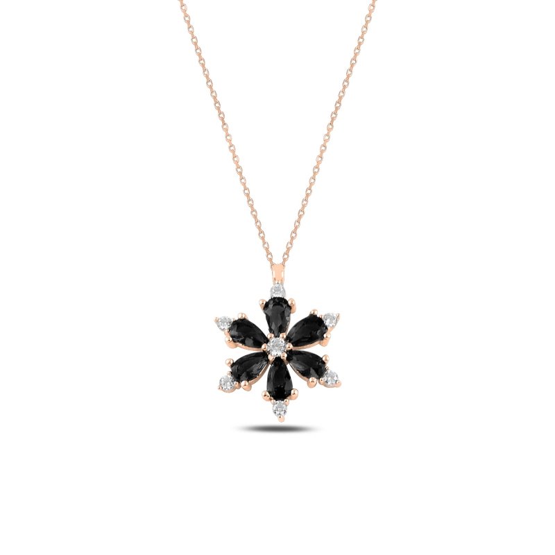 Lotus%20Flower%20Black%20CZ%20Necklace-Rose%20Gold%20Plated