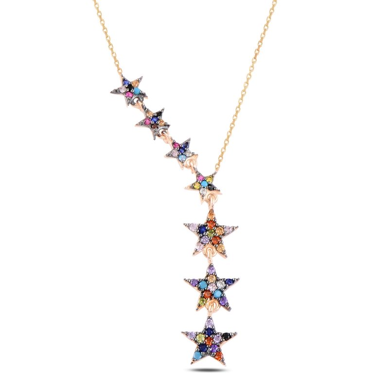 Falling%20Stars%20Multi%20Color%20CZ%20Dangle%20Necklace