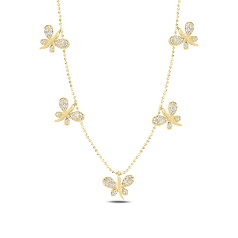 Butterfly%20CZ%20Dangle%20Charm%20Necklace-Gold%20Plated