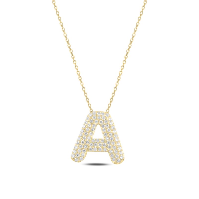 -A-%20Initial%20CZ%20Necklace-Gold%20Plated