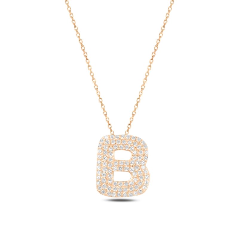 -B-%20Initial%20CZ%20Necklace-Rose%20Gold%20Plated