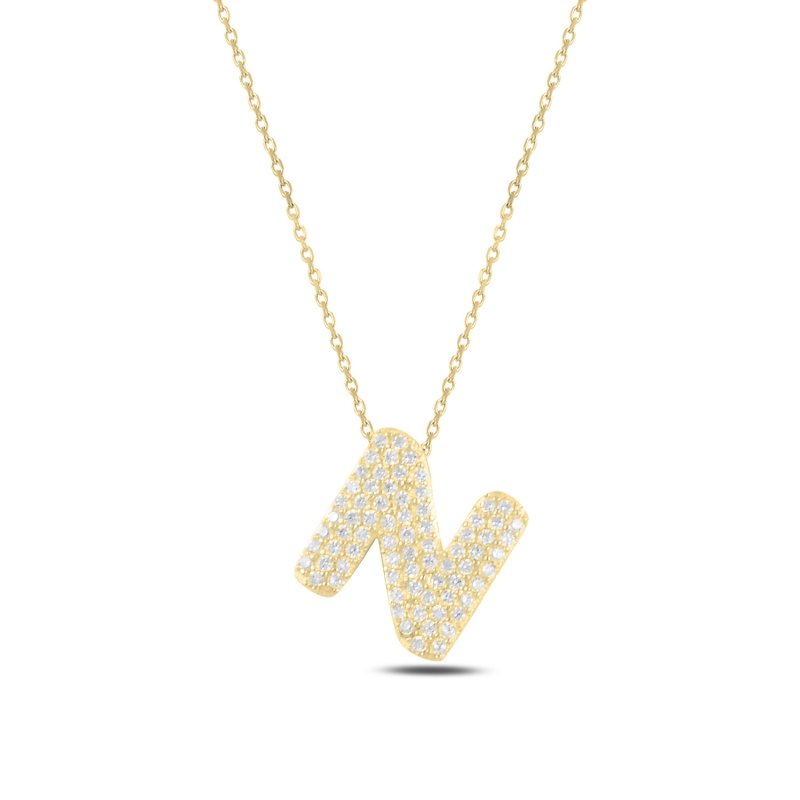 -N-%20Initial%20CZ%20Necklace-Gold%20Plated