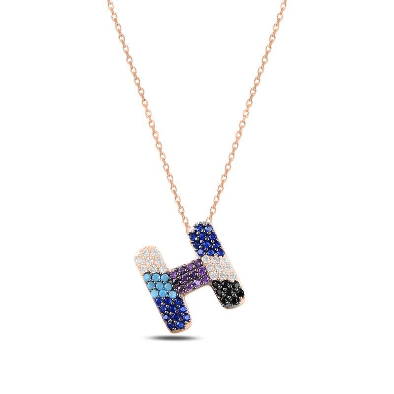 -H-%20Initial%20Multi%20Color%20CZ%20Necklace-Rose%20Gold%20Plated