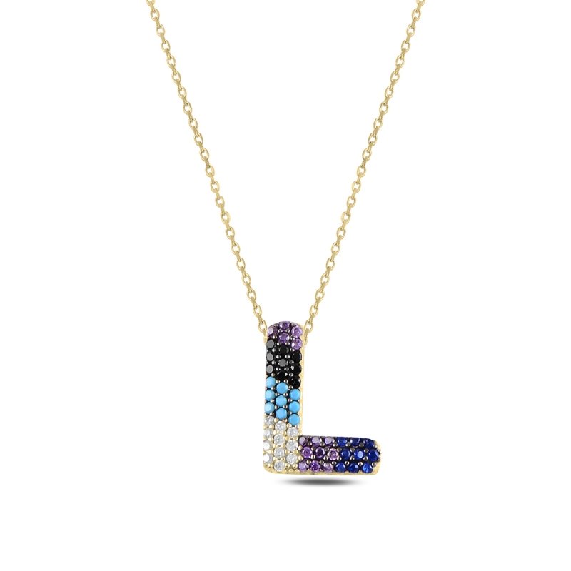 -L-%20Initial%20Multi%20Color%20CZ%20Necklace-Gold%20Plated