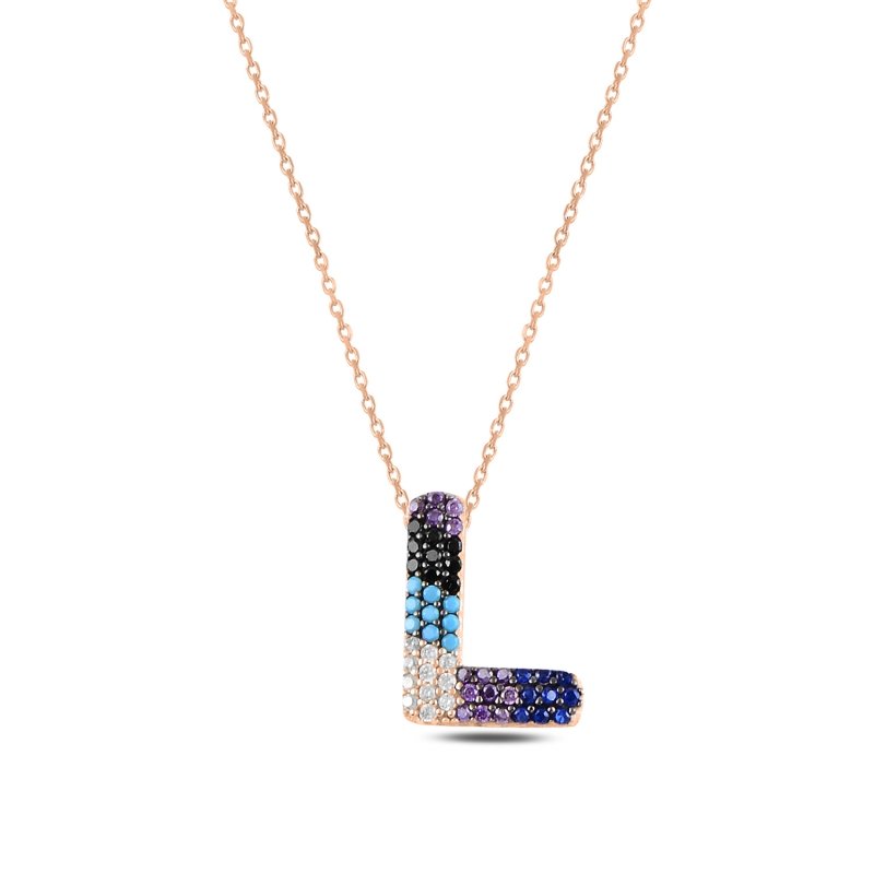 -L-%20Initial%20Multi%20Color%20CZ%20Necklace-Rose%20Gold%20Plated