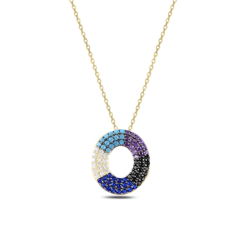 -O-%20Initial%20Multi%20Color%20CZ%20Necklace-Gold%20Plated