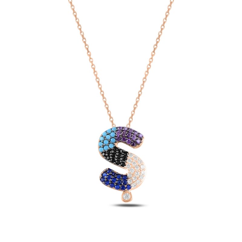 -Ş-%20Initial%20Multi%20Color%20CZ%20Necklace