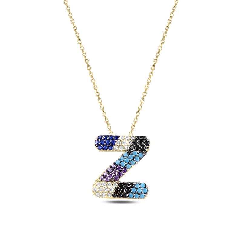 -Z-%20Initial%20Multi%20Color%20CZ%20Necklace-Gold%20Plated