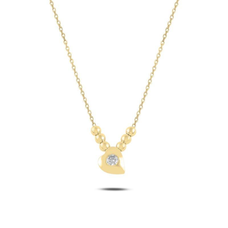 Heart%20&%20Ball%20CZ%20Solitaire%20Necklace-Gold%20Plated