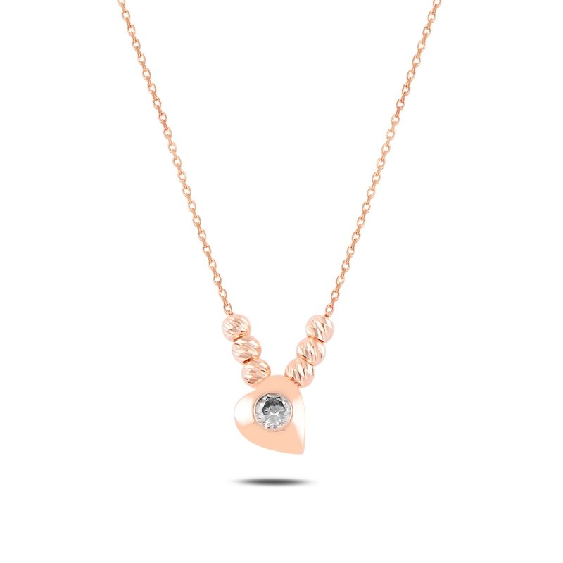 Heart%20&%20Diamond%20Cut%20Ball%20CZ%20Solitaire%20Necklace-Rose%20Gold%20Plated