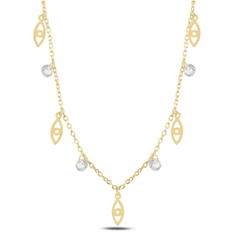 Dangle%20Eye%20&%20CZ%20Charm%20Necklace-Gold%20Plated