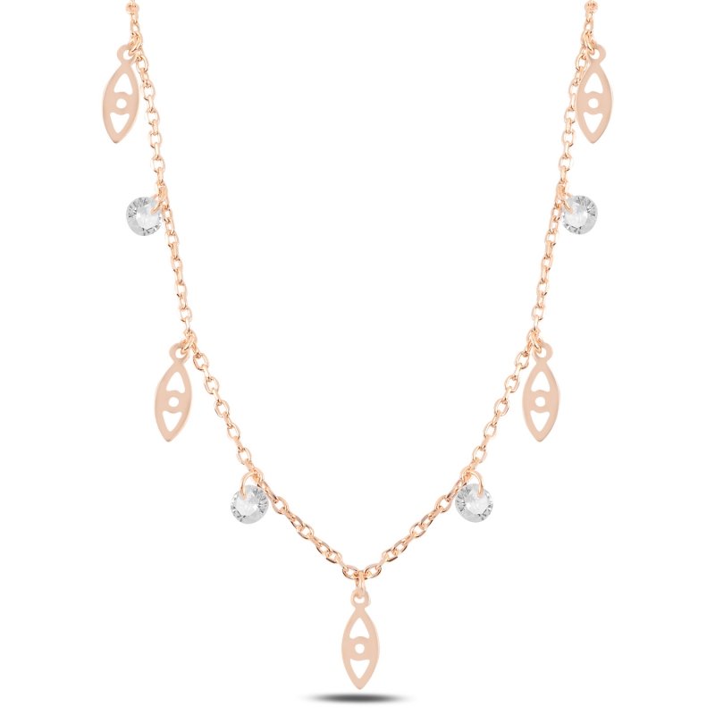 Dangle%20Eye%20&%20CZ%20Charm%20Necklace-Rose%20Gold%20Plated