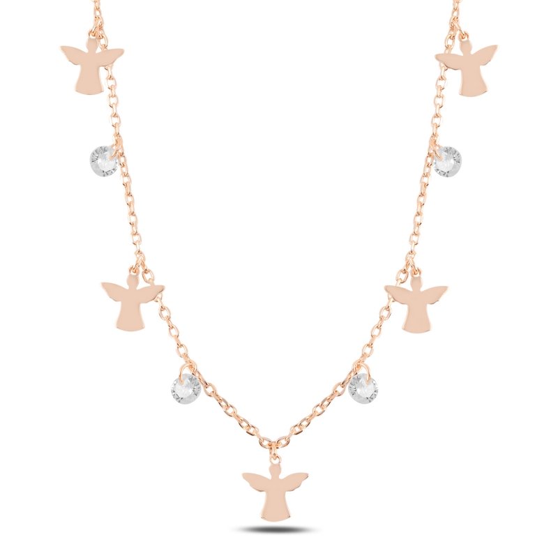 Dangle%20Fairy%20&%20CZ%20Charm%20Necklace-Rose%20Gold%20Plated