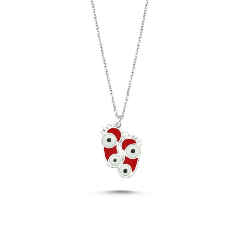 Evil%20Eye%20&%20Footprint%20Red%20Enamel%20Necklace