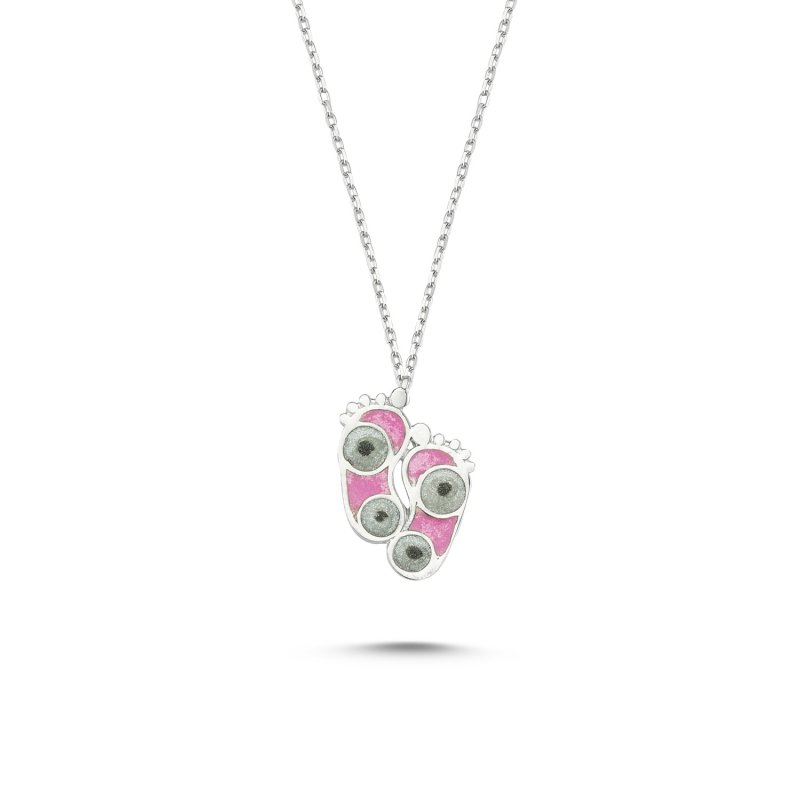 Footprint%20Shiny%20Pink%20Enamel%20Necklace