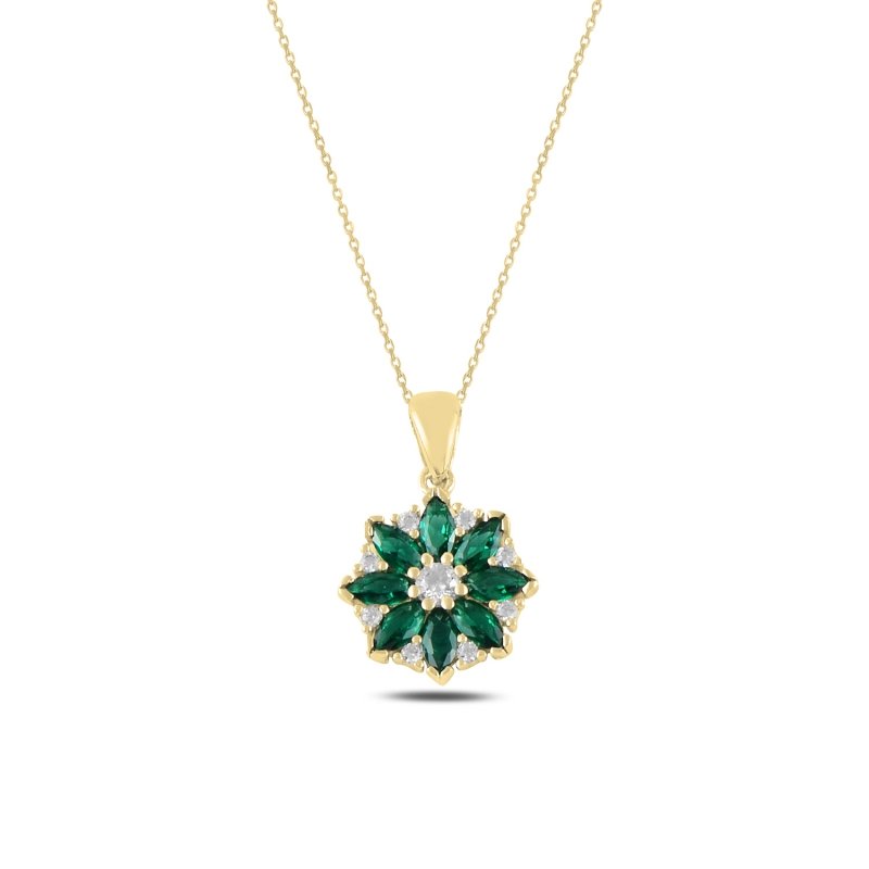 Flower%20Emerald%20CZ%20Necklace-Gold%20Plated