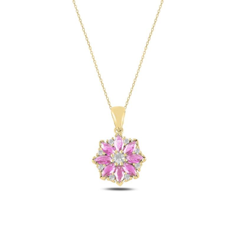 Flower%20CZ%20Necklace-Gold%20Plated