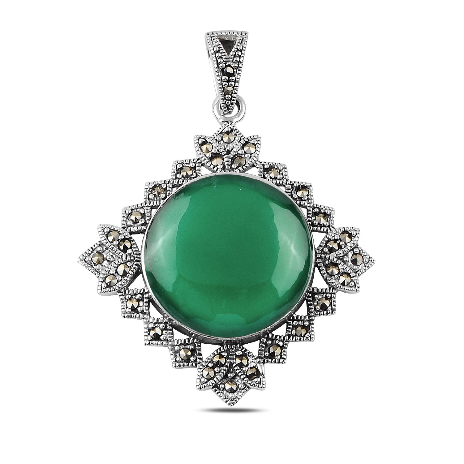 Marcasite%20&%20Green%20Agate%20Pendant