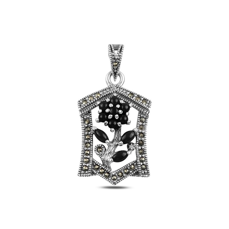 Gemstone%20&%20Marcasite%20Flower%20Pendant