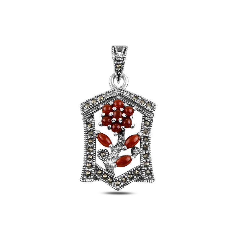 Gemstone%20&%20Marcasite%20Flower%20Pendant