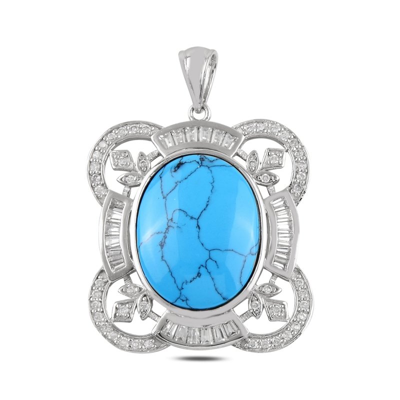 Turquoise%20&%20Baguette%20CZ%20Pendant