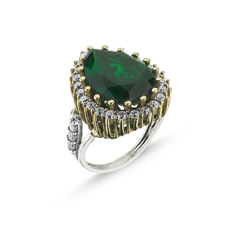 Teardrop%20Emerald%20CZ%20Ottoman%20Style%20Ring