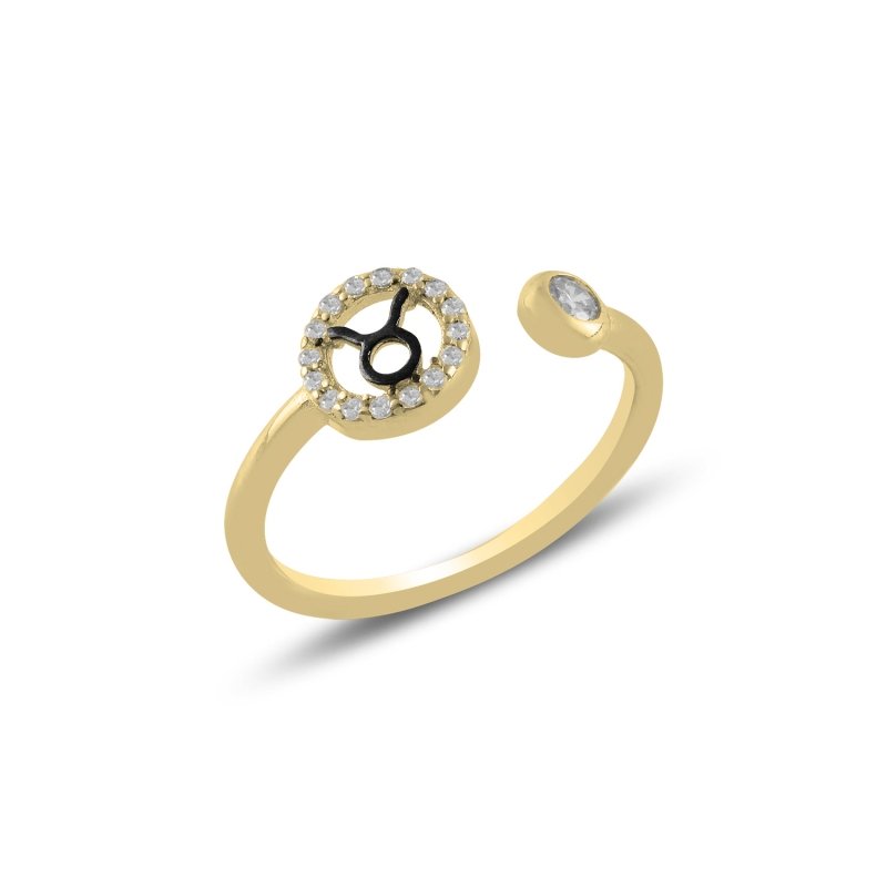 Taurus%20Zodiac%20CZ%20Adjustable%20Size%20Ring-Altın%20kaplama