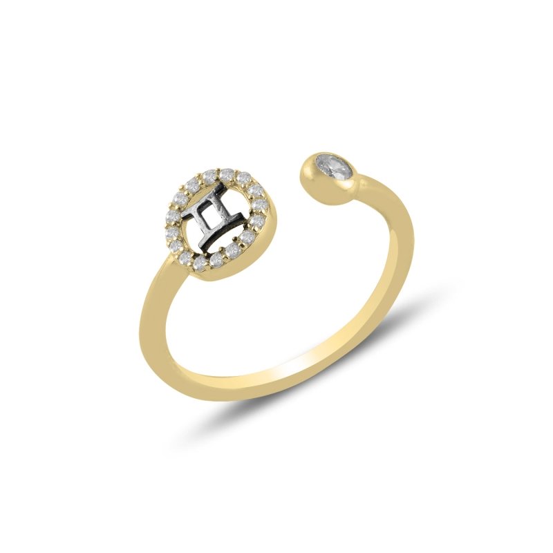 Gemini%20Zodiac%20CZ%20Adjustable%20Size%20Ring-Altın%20kaplama