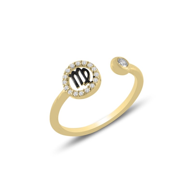 Virgo%20Zodiac%20CZ%20Adjustable%20Size%20Ring-Altın%20kaplama