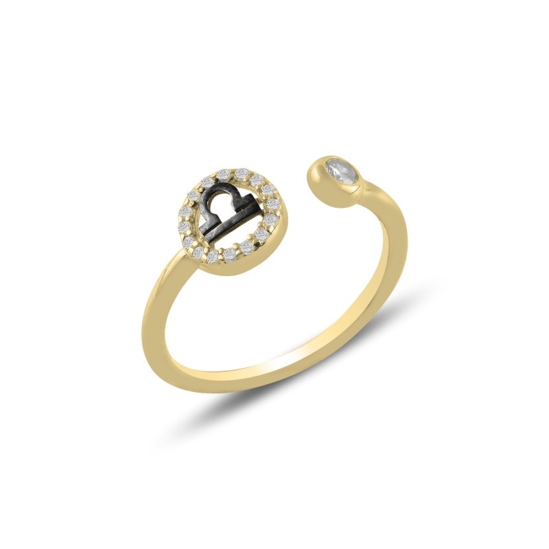 Libra%20Zodiac%20CZ%20Adjustable%20Size%20Ring-Altın%20kaplama