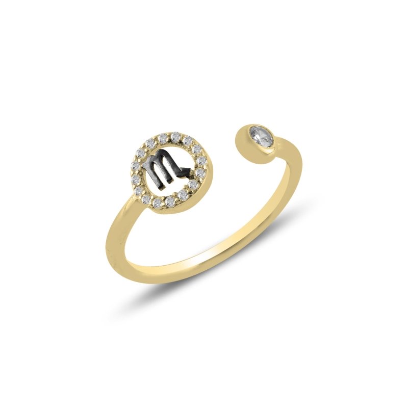 Scorpio%20Zodiac%20CZ%20Adjustable%20Size%20Ring-Altın%20kaplama