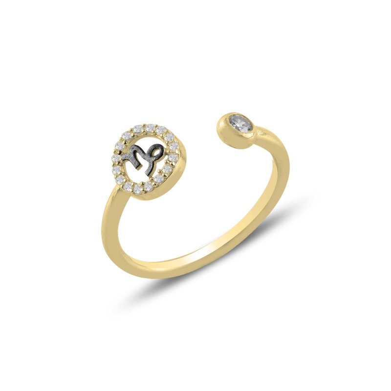 Capricorn%20Zodiac%20CZ%20Adjustable%20Size%20Ring-Altın%20kaplama