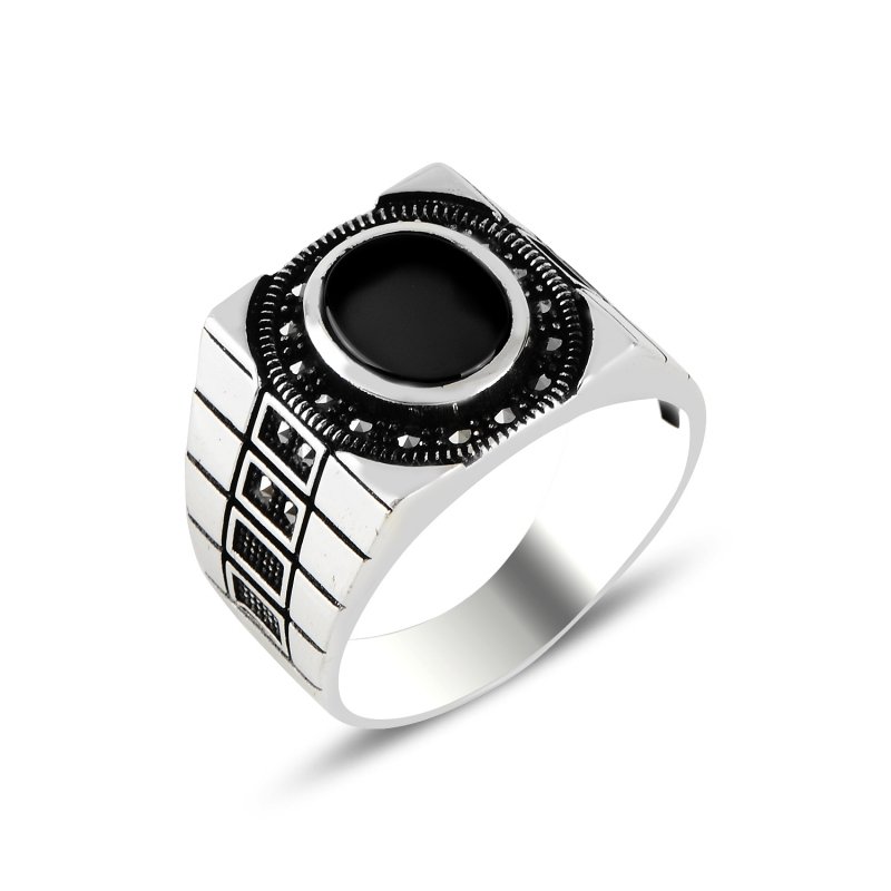 Marcasite%20&%20Onyx%20Stone%20Men’s%20Ring