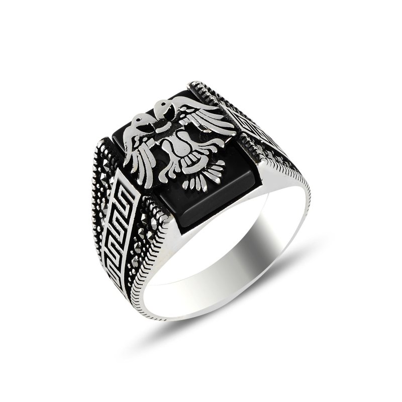 Seljuk’s%20Eagle%20Marcasite%20&%20Onyx%20Men’s%20Ring