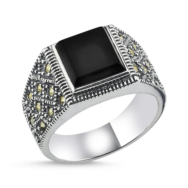 Onyx%20&%20Marcasite%20Men’s%20Ring