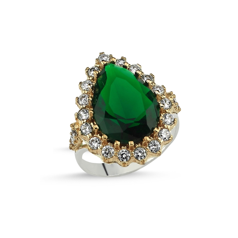 Teardrop%20Emerald%20CZ%20Ottoman%20Style%20Ring