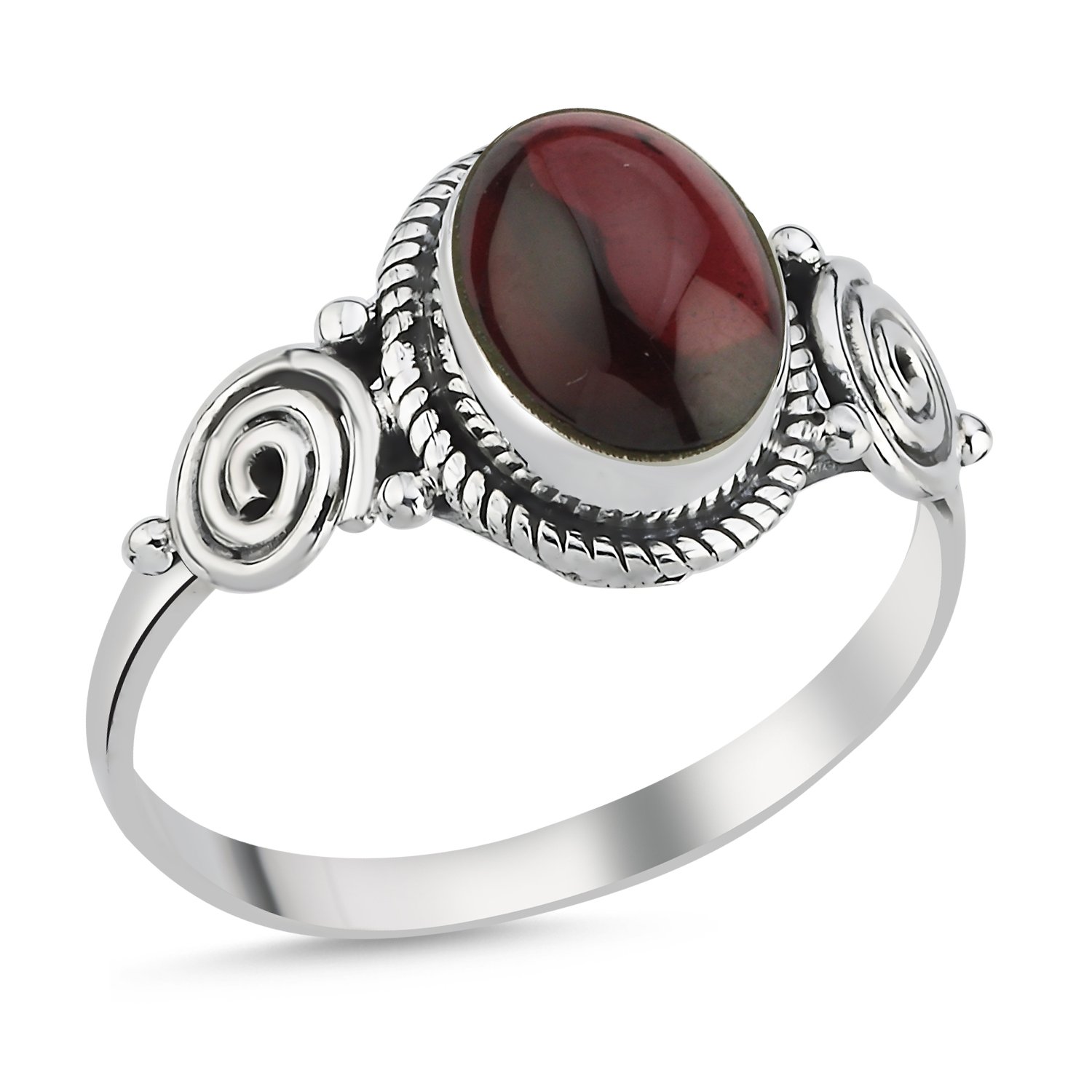 Cabachon%20Ruby%20Oval%20&%20Ethnic%20Oxidised%20Ring