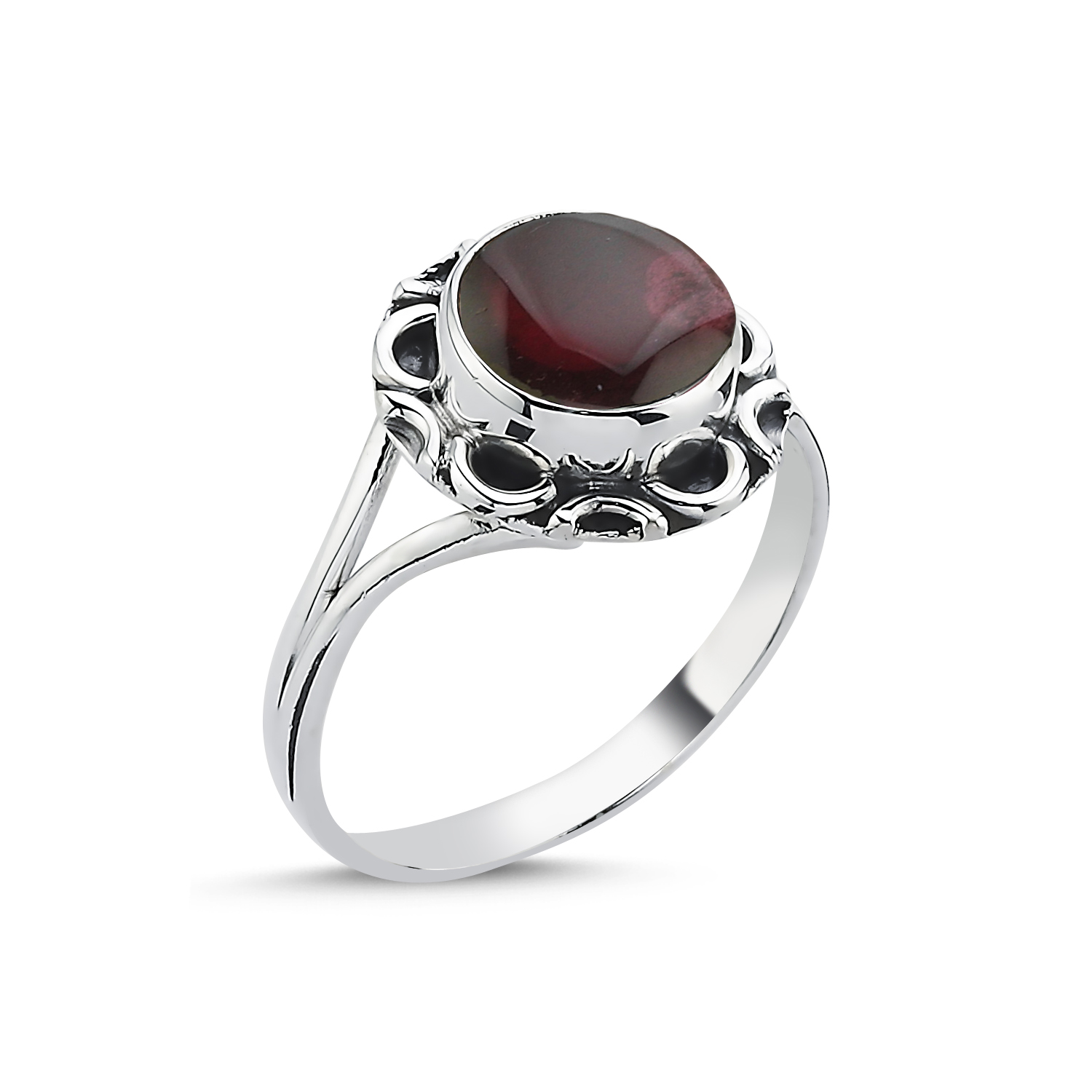 Cabachon%20Ruby%20&%20Ethnic%20Oxidised%20Ring