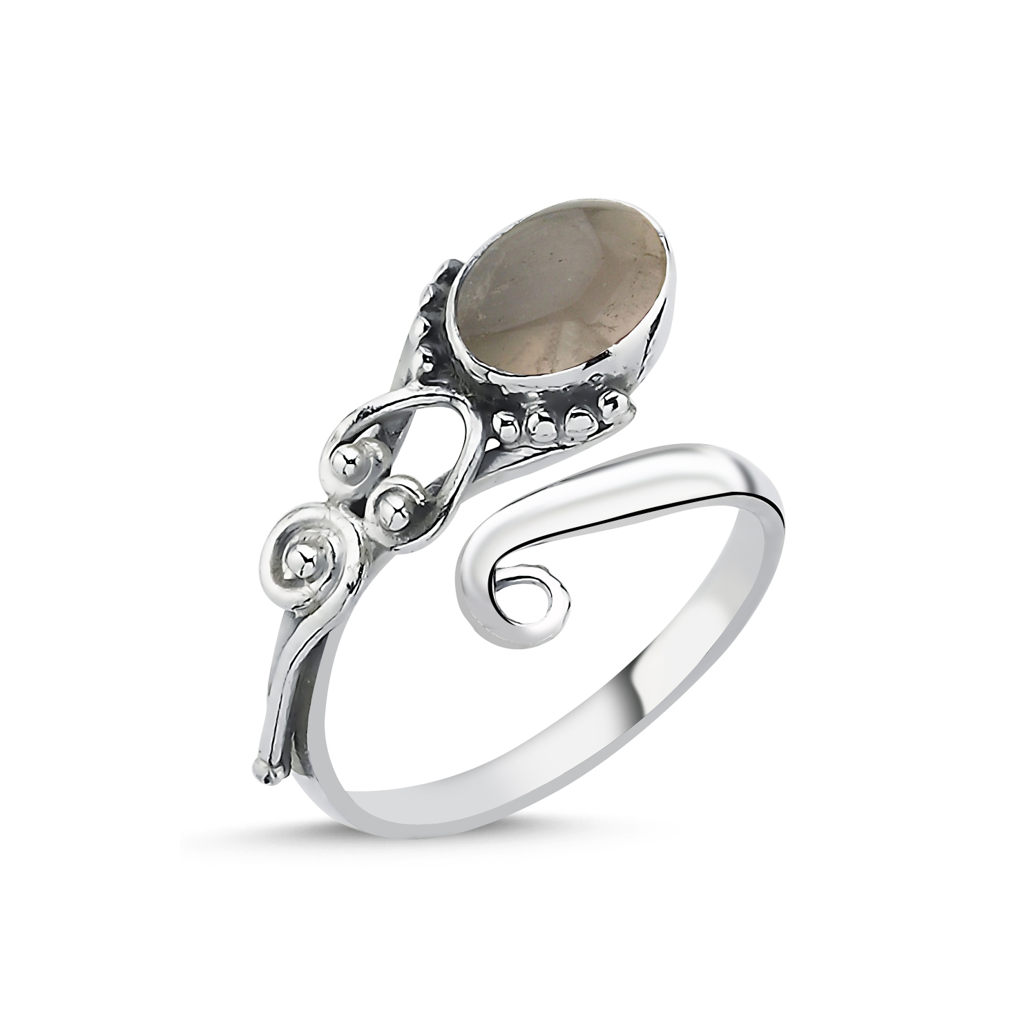 Smoky%20Quartz%20&%20Adjustable%20Ethnic%20Oxidised%20Ring