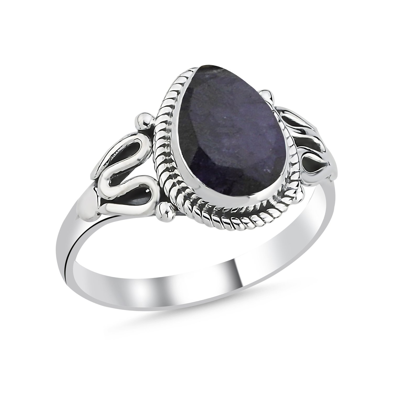 Root%20Sapphire%20Teardrop%20&%20Ethnic%20Oxidised%20Ring