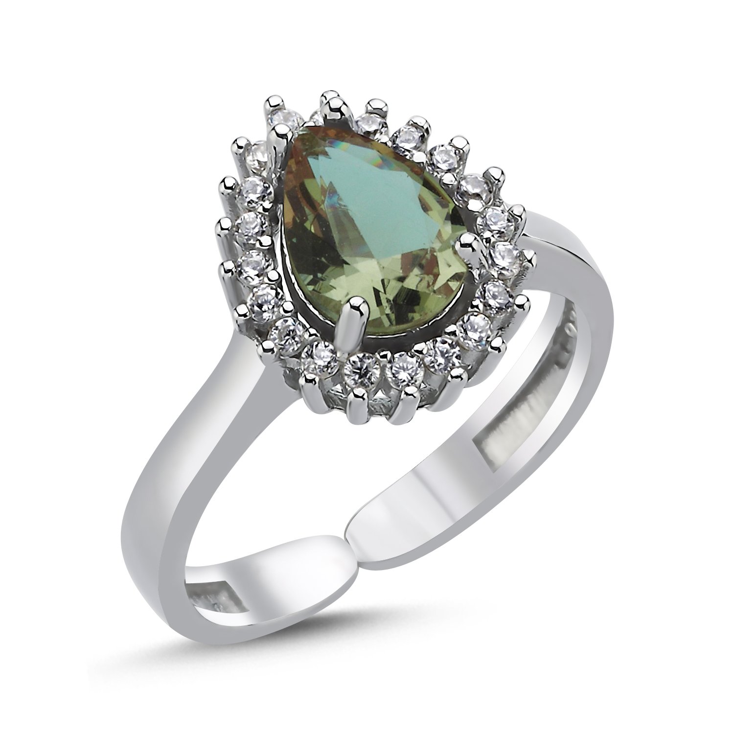 Zultanite%20Teardrop%20Cut%20CZ%20Adjustable%20Halo%20Solitaire%20Ring