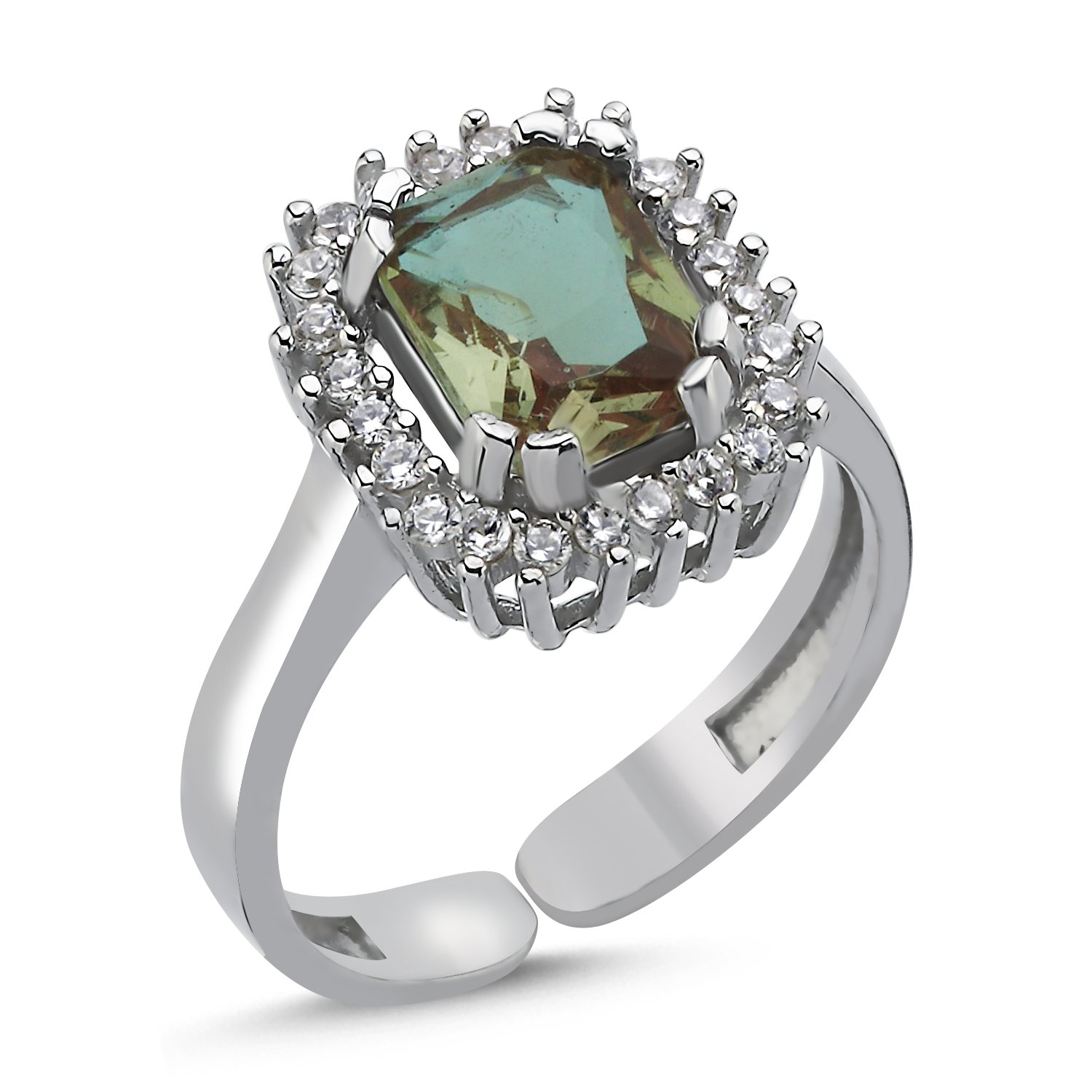 Zultanite%20Emerald%20Cut%20CZ%20Adjustable%20Halo%20Solitaire%20Ring