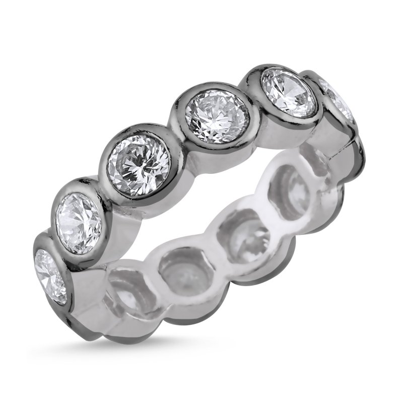 4mm%20Round%20CZ%20Rhodium%20Plated%20Eternity%20Ring%20With%20Black%20Rhodium