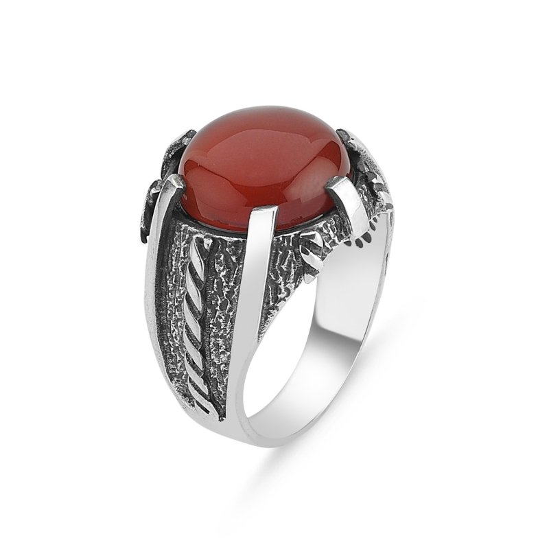 Men’s%20Oxidized%20Ring%20with%20Round%20Red%20Agate