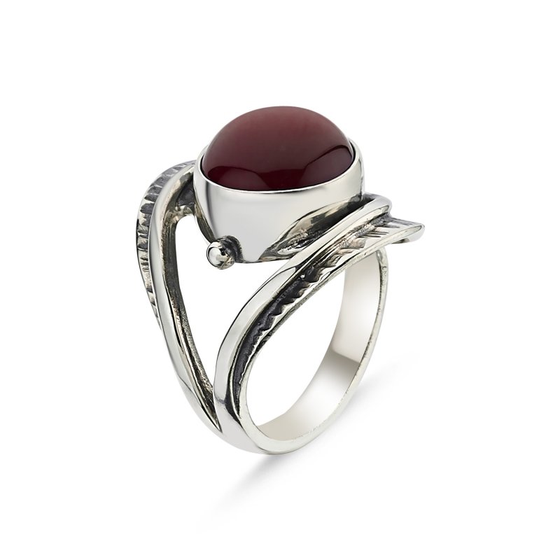 Red%20Agate%20Handmade%20Adjustable%20Size%20Ring